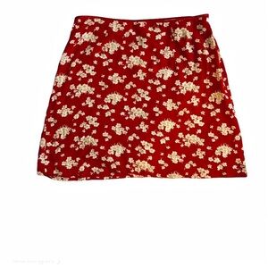 GAP Red Floral satin Mini Skirt | size 12